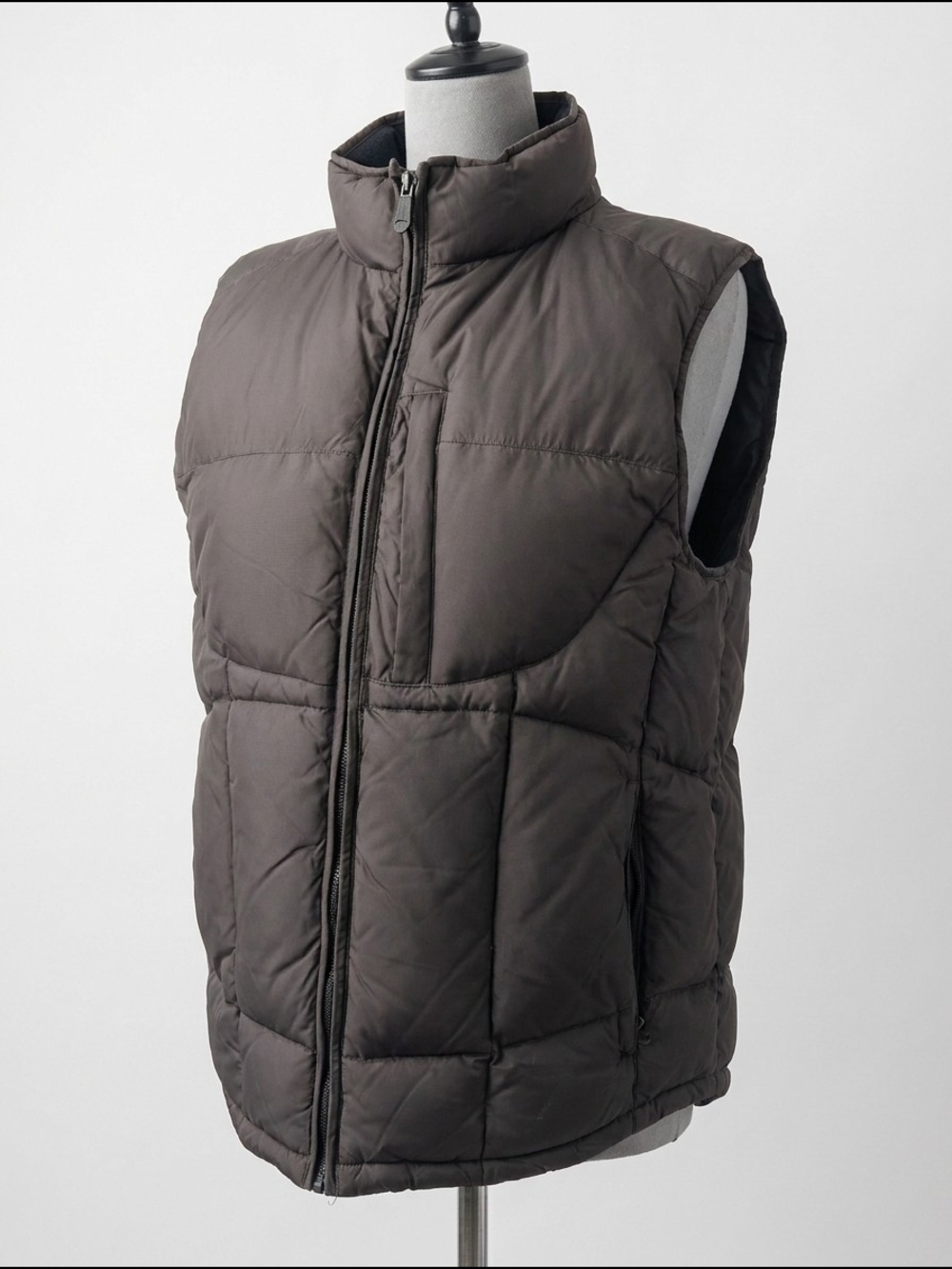 GAP Brown Quilted Puffer Vest Women's Small Full Zip Lightweight